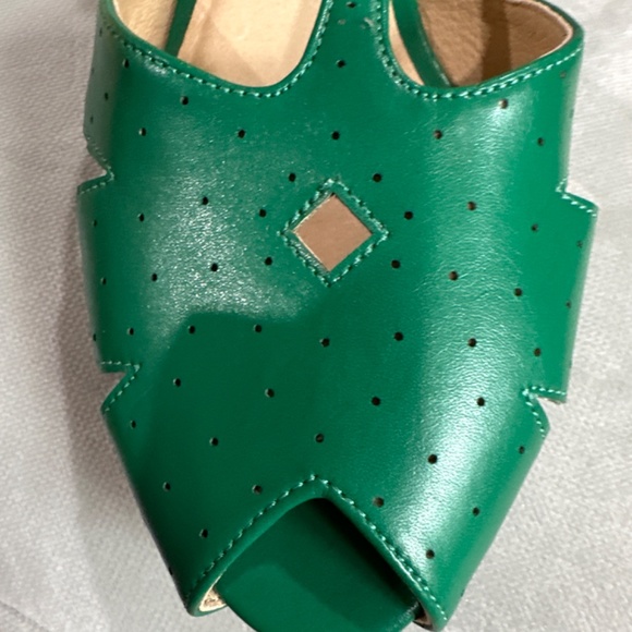 Chelsea Crew Sergi Pumps Open Toe Green Sandles Style Shoes! NWT 9.5 - Picture 8 of 8
